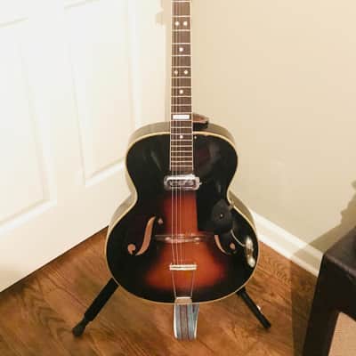 Vega Odell Archtop Electric Early 1960s Vintage Dark Burst image 2