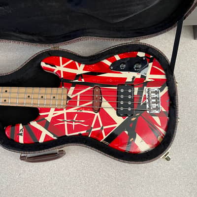 Custom made Frankenbass Wolfgang Van Halen Frankenstein Bass Musikraft Neck Frankenstrat - Red/White/Black image 15