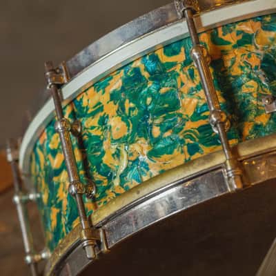Ludwig  1930's 'Peacock Pearl Outfit' in Original Peacock Pearl Gen. II' - 14x27.5 & 5x14 image 23