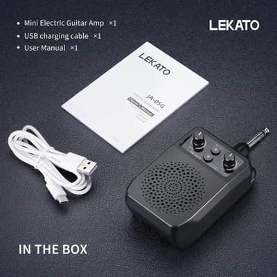 LEKATO Mini Electric Guitar Amp 5W, Portable Guitar Amp Bluetooth with Built-in 4 Effects, Clean Distortion Overdrive Reverb, Rechargeable Small Amplifier for Practice, Black (JA-05G) image 7