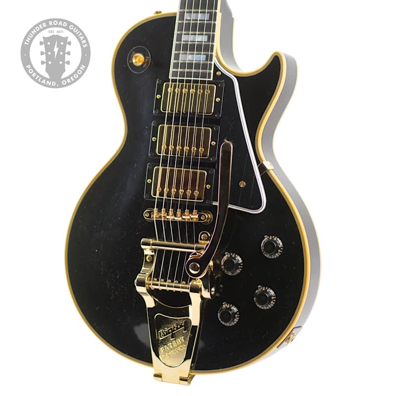 New Gibson Custom Shop 1957 Reissue Les Paul Custom VOS Ebony w/Bigsby #751698 image 1