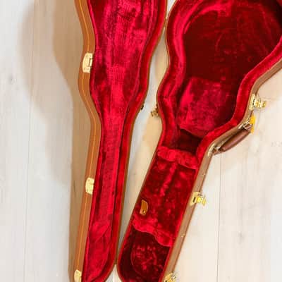 Gibson Les Paul Style Brown Hardshell Guitar Case w/ Red Plush Interior image 4