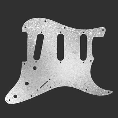 Unique Fender Stratocaster Pickguard SSS  11 holes 3ply (wbw) Custom Stratocaster pickguard - Silver Foil and Glitter image 1
