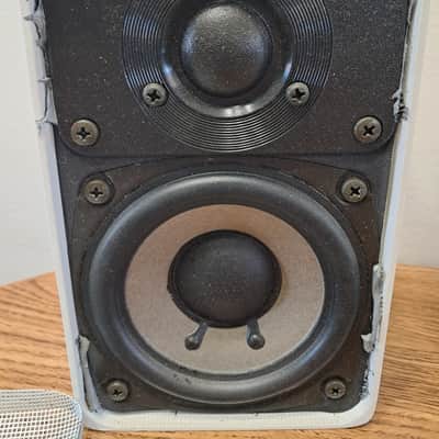 Optimus White Metal Cabinet Pro X44AV Bookshelf Speakers 90s image 5