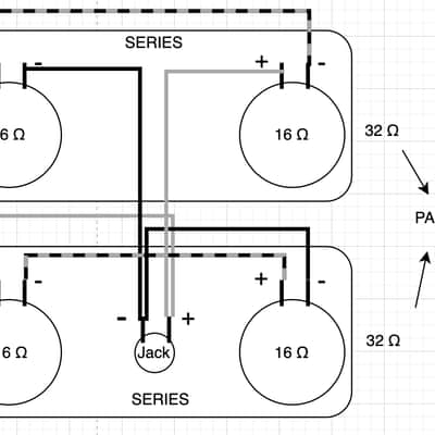 Wiring Harness Layout #2 for Single Cab / 4x12 / 4x10 / 4x15 with Series and Parallel Connection, Vintage Style Speaker Cable, Switchcraft 1/4” Input Jack image 11