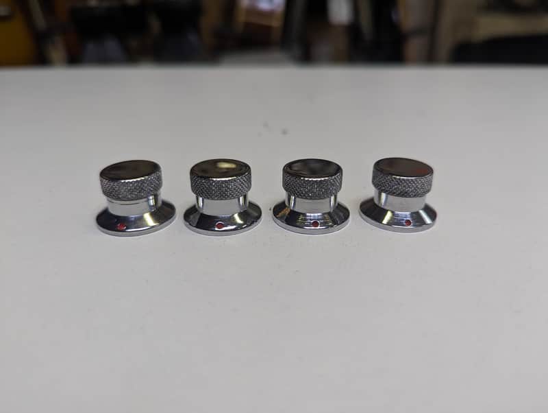 Closet Find! 1969 Vox Chrome Plated Metal Amp Knobs - 4 Pack #1 - No Issues - Near New Condition! image 1