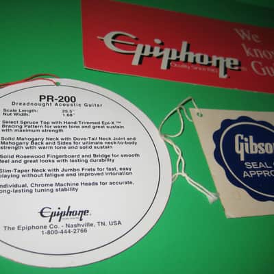 Epiphone Gibson Dealer Display Set of 4 Promo Tags and Sign 1990's Bild 2