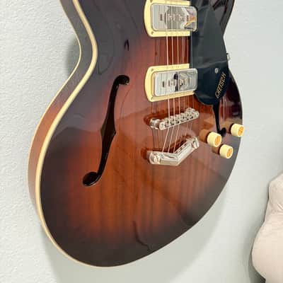 Gretsch G2622-P90 Streamliner Center Block Double Cutaway with V-Stoptail Havana Burst w Hardshell Gator Case image 4