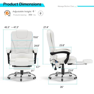 Ergonomic Studio Producer Chair with Heat & Massage – Reclining High Back Recording Desk Seat for Mixing & Long Sessions image 3