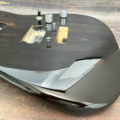 80s FERNANDES FST-85 HH Stratocaster Type Body Black Alder w/Plate Japan image 8