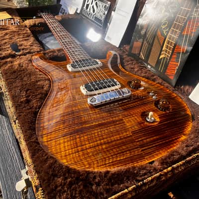 ♚AMAZING♚PRS Artist Custom PAULS GUITAR ♚ HONDURAN !♚ 'AAAAA' Flame ♚ BLACK GOLD ♚ Brushstroke Birds ♚7.6LB♚22*24 image 3