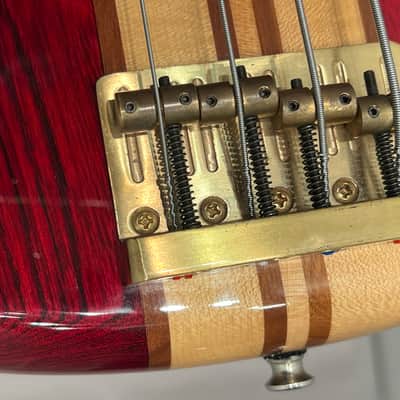 Vantage VP-795B 4 String Bass Guitar 1981 Left Hand LEFTY Transparent Red made inJapan Matsumoku image 9