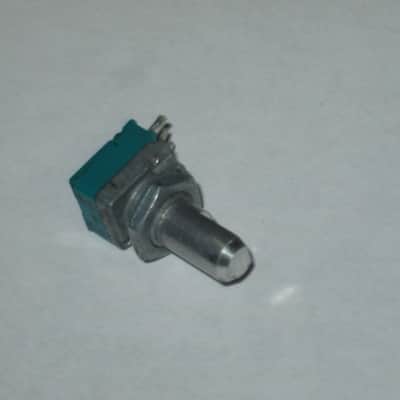 used (is fine / works fine) BOSS / ALPS potentiometer, 50 3A 03 5V, D Shaft, JAPAN, 1990s - 2010s - POT: blue, silver / NUT: gray (NO pedal, NO knob, NO other items) teal, square image 14