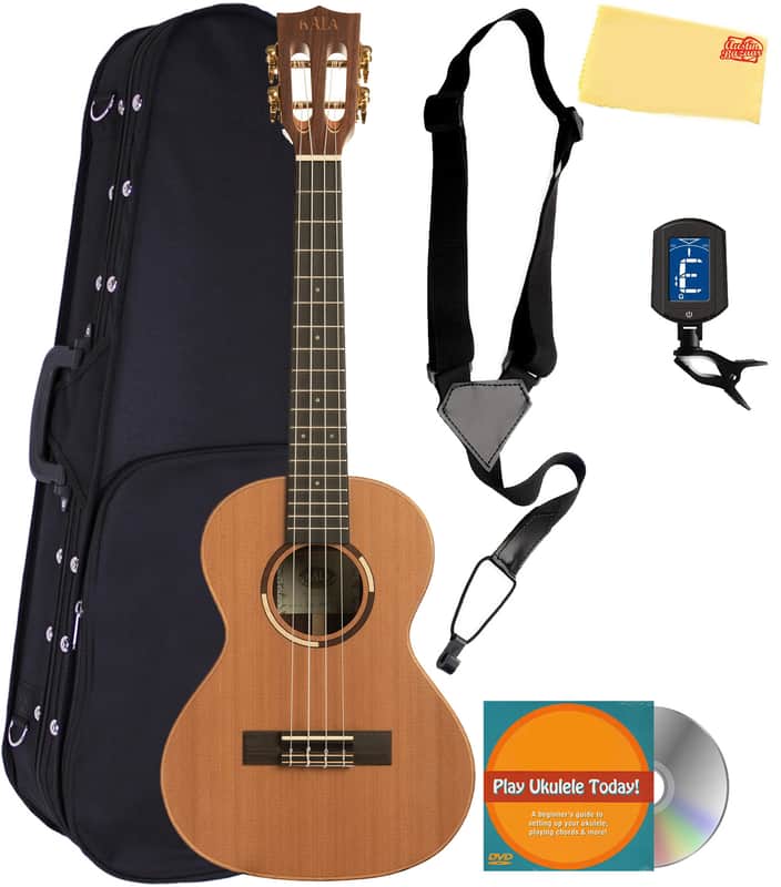 Kala KA-ASCP-T Solid Cedar Top Pau Ferro Tenor Ukulele w/ Hard Case image 1