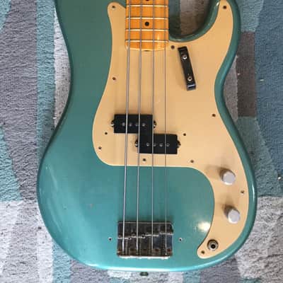 Fender  Custom Shop Relic Precision bass P-Bass 2017 Sherwood Green Metallic image 2