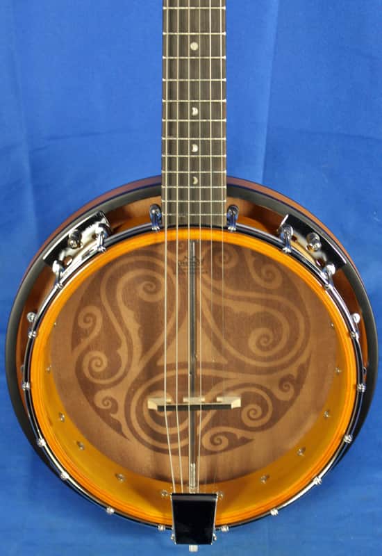 New! Luna Celtic 6-String Resonator Banjo Banjitar - Celtic Tribal Pattern image 1