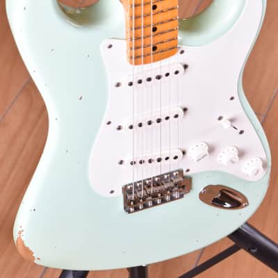 Fender Custom Shop Stratocaster 1958 Relic Super Faded Aged Surf Green image 2