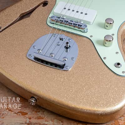 Fender USA Strat neck on a Custom Jazzmaster Thinline offset body Champagne Sparkle Fender USA pickups 4-way wiring Gotoh bridge - unique! image 14