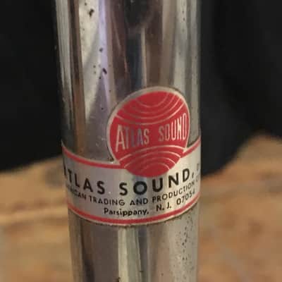 Atlas 11C Microphone Stand Vintage Silver Chrome Bottom Telescoping Boom RARE image 3