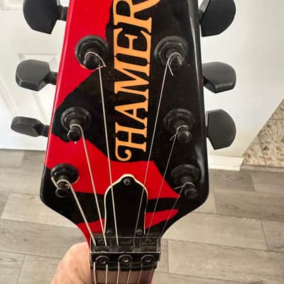 Hamer Vector Flying V 1985 - Red and Black Zulu Bengal Tiger Finish Electric GUI image 23