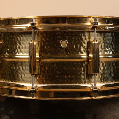 Pearl 5.5x14 Jimmy DeGrasso Signature Hammered Brass Snare Drum image 6