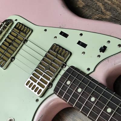 MyDream Partcaster Custom Built - Shell Pink over Sunburst Mojo JM Dual Foil image 8