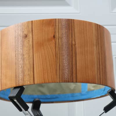 HHG drums PRE-SALE 14x7 Zebrawood/cherry Stave Snare 2020 Natural Satin Lacquer image 8
