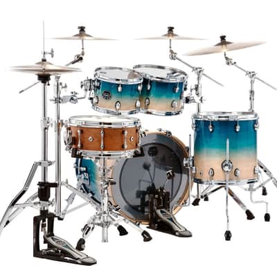 Mapex Saturn Fusion 4-Piece Shell Pack (No Snare) - Aqua Fade (SR504XUQ) image 4
