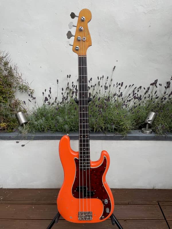 1964 Fender Precision Bass in Fiesta Red. image 1