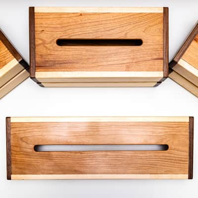 Custom made Hardwood Pedalboard Medium 450x150x50mm image 3