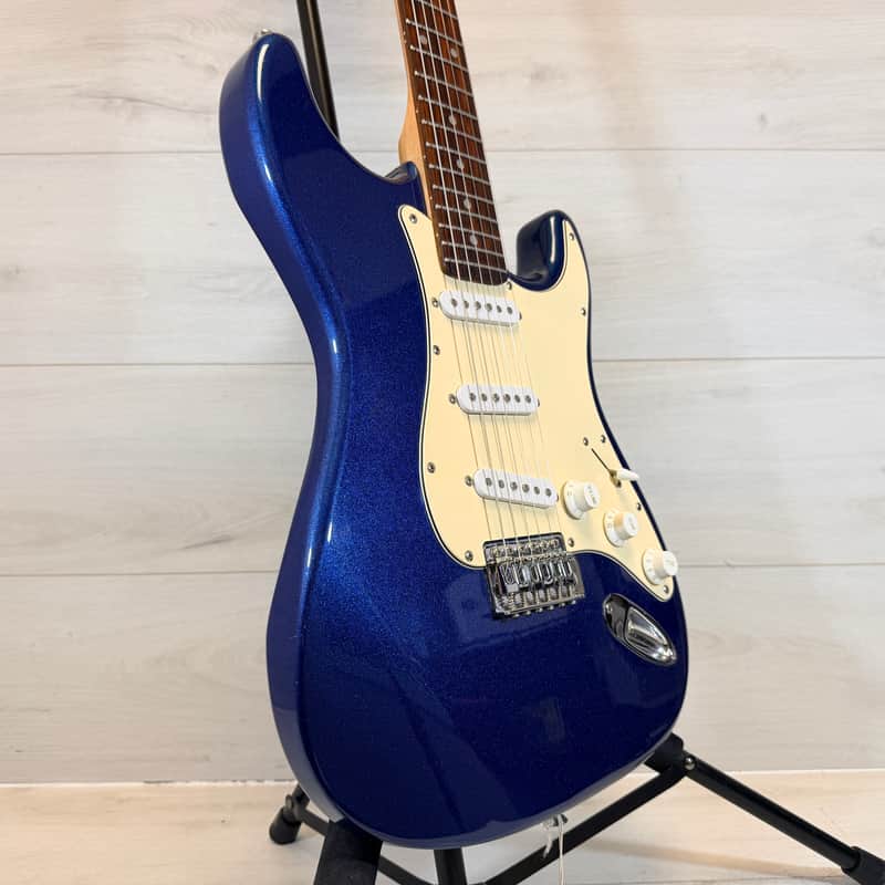 Aria STG Series Electric Guitar Blue Metallic Strat Style SSS Rosewood Fingerboard image 1