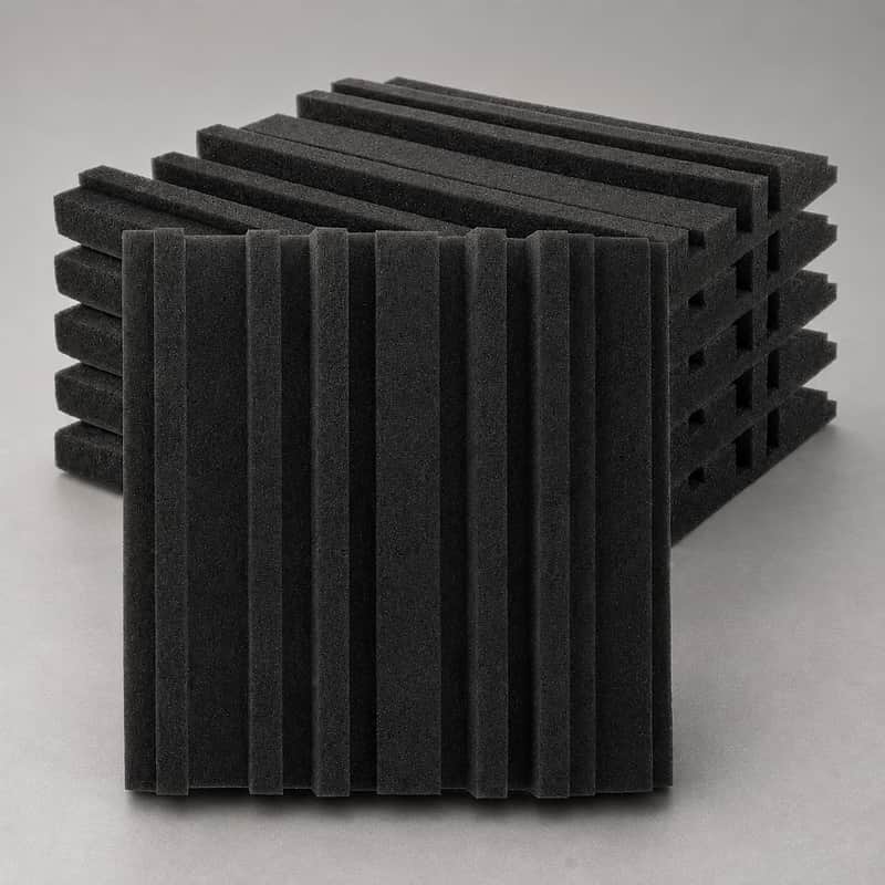 6-Piece Acoustic Foam Panels, High-Density Flame-Retardant Sound Absorbing Panels for Recording Studio, Home Studio, KTV & Drum Room image 1