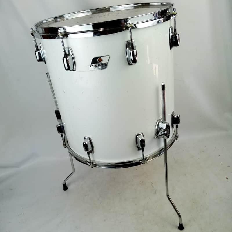 Ludwig 16x16"White Cortex Floor Tom Drum Vintage 80s Black/White Rocker 4Ply USA image 1
