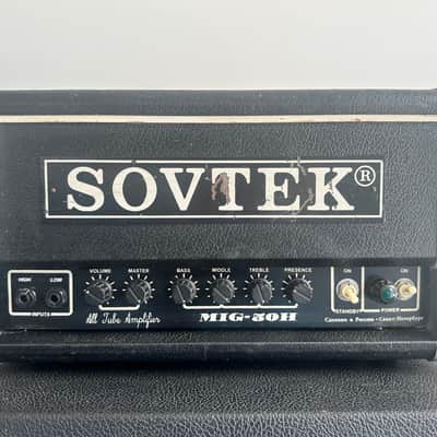 Vintage 1990s Sovtek MIG-50H Tube Head with Matching Sovtek 4x10 Cabinet - Black image 5