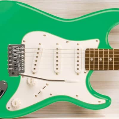 Oscar Schmidt OS-30-SFG-A Double Cut Solid Body 3/4 Scale Electric Guitar. Surf Green image 3