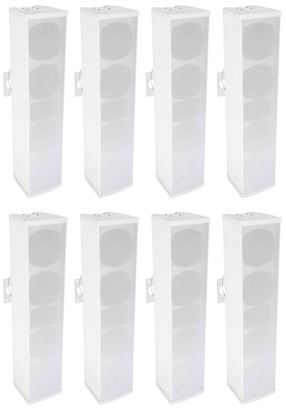(8) Rockville WET ARRAY 100 White 100w Wall Mount Array 70V Commercial Speakers image 1