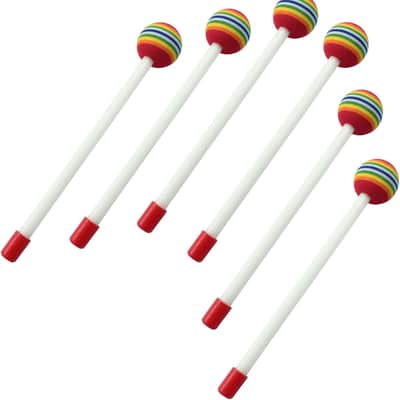 6 Pieces Lollipop Felt Drum Stick, 8.3 inch Timpani Mallets, Soft Foam Head Percussion Sticks, Rainbow Plastic Drumsticks Hand Percussion Toy for Adults Musical Instrument Accessories image 3