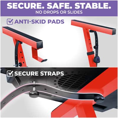 Liquid Stands Red Piano Keyboard Stand - X Style Adjustable & Portable Music Stand (Red) image 4