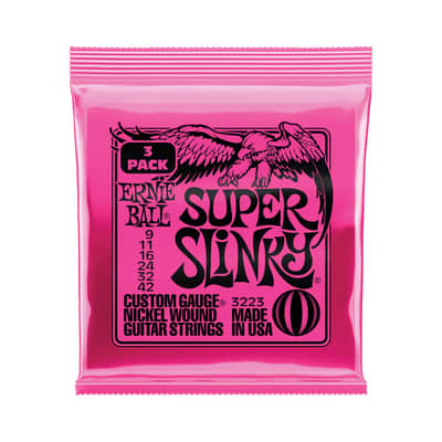 Ernie Ball 9-42 3 Pack Super Slinky Electric Guitar Strings image 2