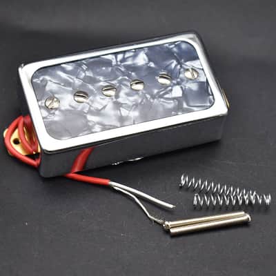 Guitar Neck and Bridge Alnico Humbucker P90 Pickups in Gray Pearl image 3