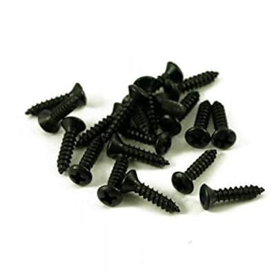 100 Pack Guitar Pickguard Backplate Jack Plate Screws Black Finish 11mm X #4 image 2