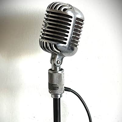 Vintage Shure 556C Fatboy Microphone, 1940's, original element, w/cable-stand image 2