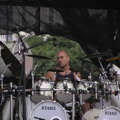 Tim "Herb" Alexander's PRIMUS, 2003 Tama Starclassic 14-Piece Drum Set White Satin image 2