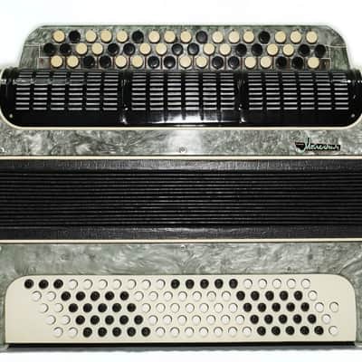 Russian Bayan Melodia Kirov, Vintage Chromatic Button accordion, made in USSR, New Straps and Soft Bag, Rich and Beautiful sound, 2751 image 3