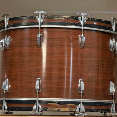 1970's Ludwig Mahogany Cortex Pro Beat 3-Ply Drum Kit 14x24 16x18 16x16 10x14 9x13 Maple image 16