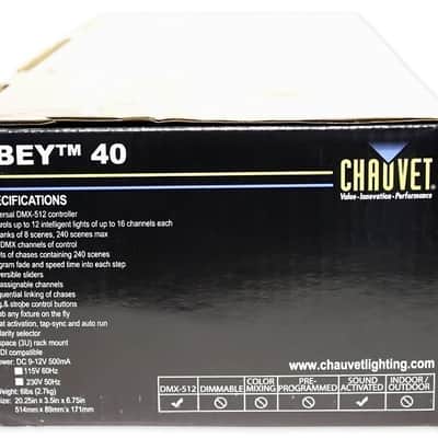 Chauvet DJ OBEY40 Universal DMX-512 Light Controller With 192 Channels and Midi image 6
