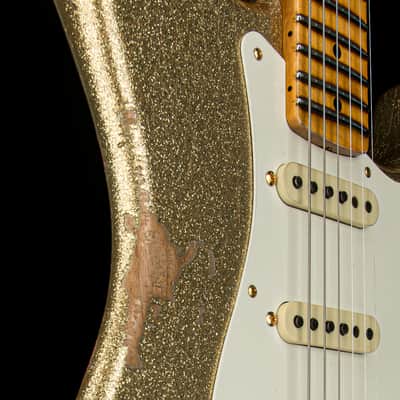 Fender Custom Shop Limited Edition 1957 Stratocaster Relic/Closet Classic Hardware - Gold Sparkle #81652 image 10