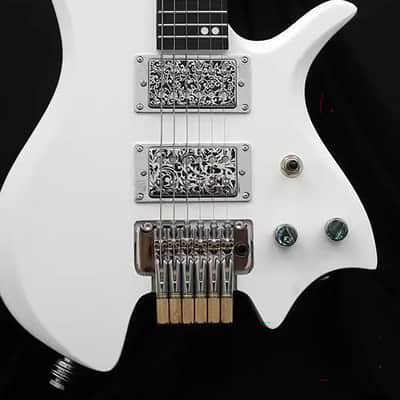 10.5mm Headless Electric Guitar Bridge Chrome Brass Block Saddle Hardened Steel Plate 2 point tremolo bridge for 6 String Headless Electric Guitar Replacement parts image 3