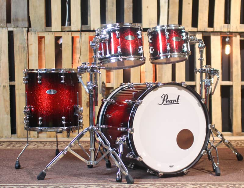 Pearl Reference Pure Scarlet Sparkle Burst Lacquer Drum Set - 22, 10, 12, 16 image 1