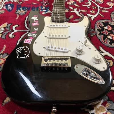 Squier Hello Kitty Mini Stratocaster Black Limited Model w/Original box image 7